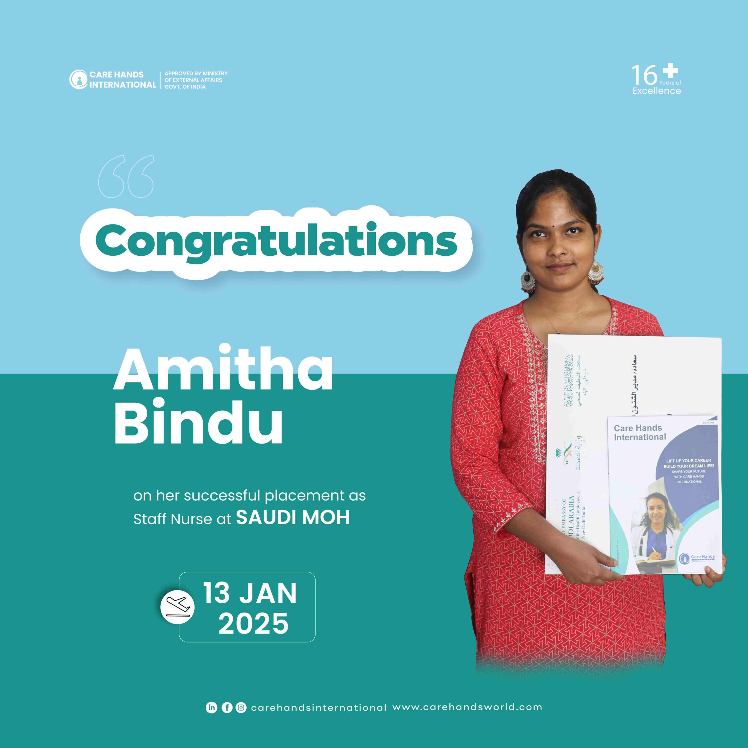 Congratulation Poster Amitha Bindu Saudi MOH 13 January 2025-01