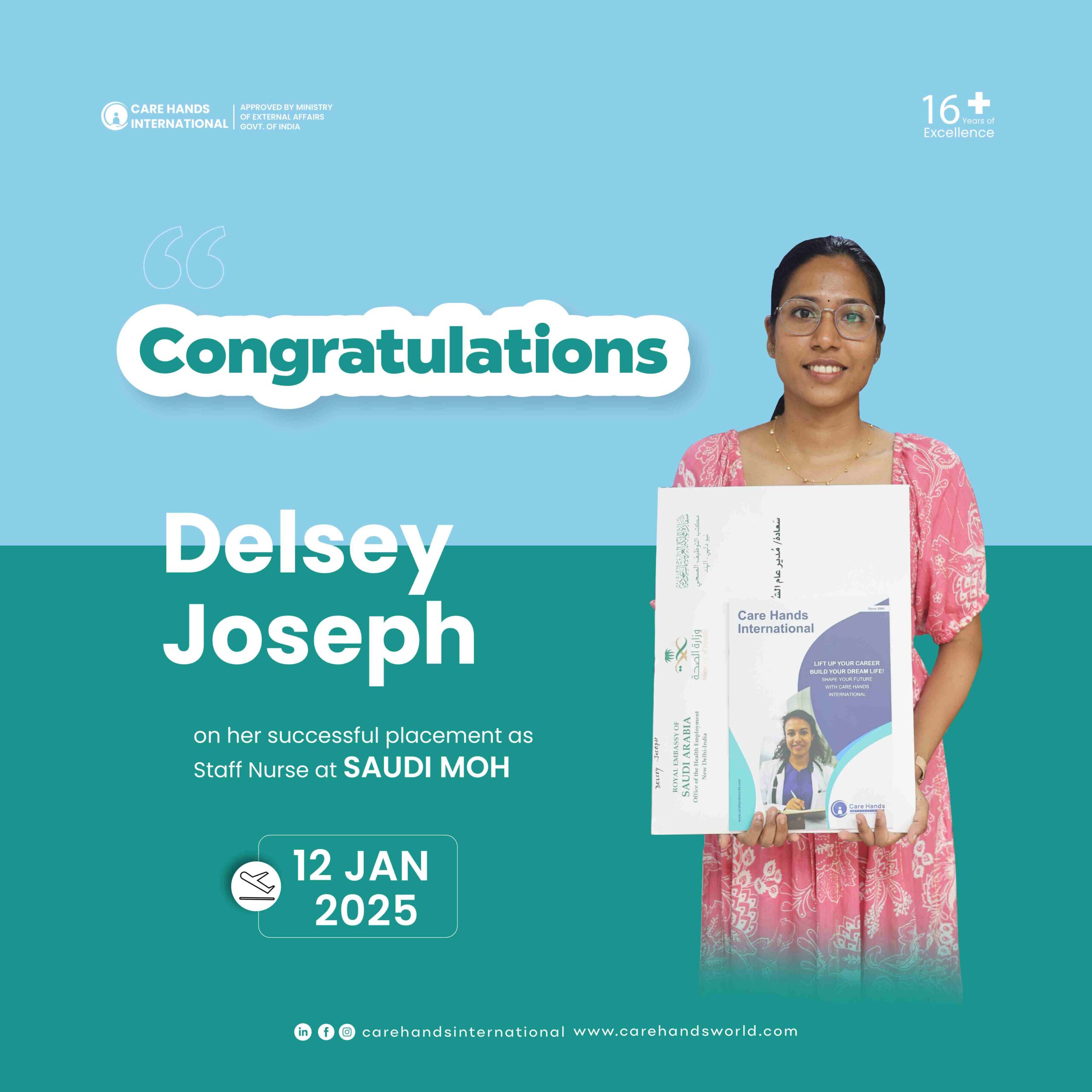 Congratulation Poster Delsey Joseph Saudi MOH 12 January 2025-01