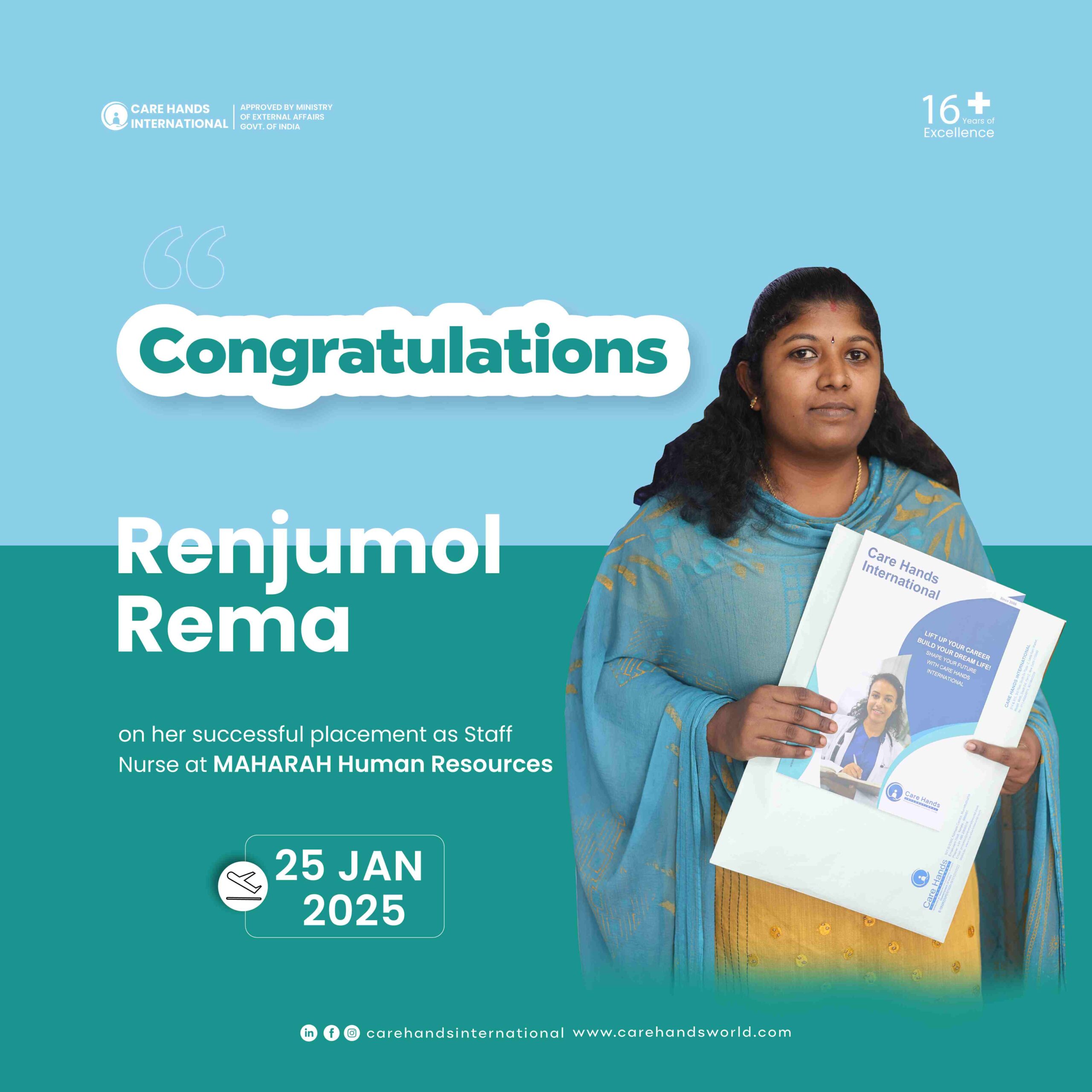 Congratulation Poster Renjumol Rema MAHARAH Human Resources 25 January 2025-01