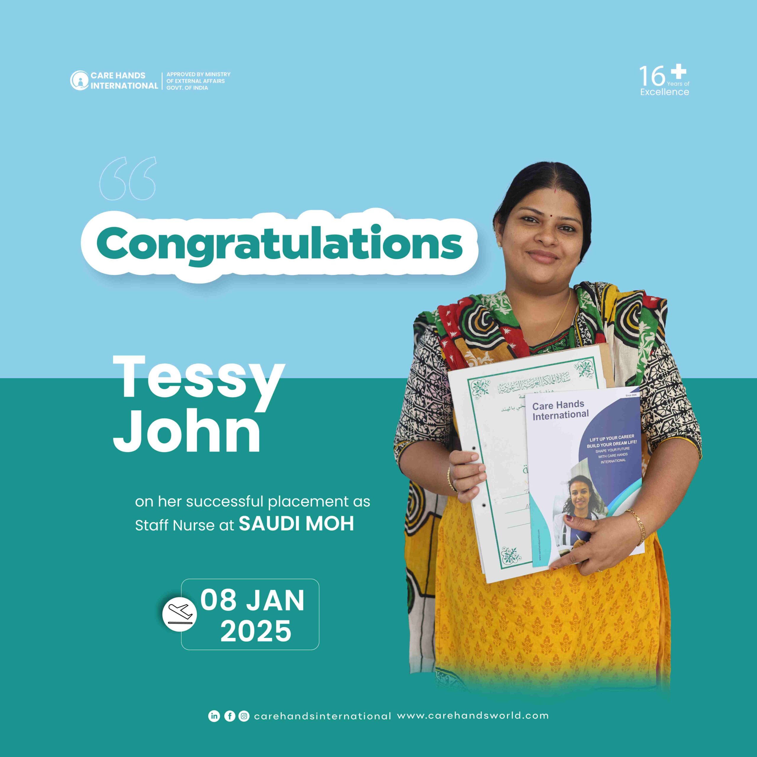 Congratulation Poster Tessy John Saudi MOH 8 January 2025-01